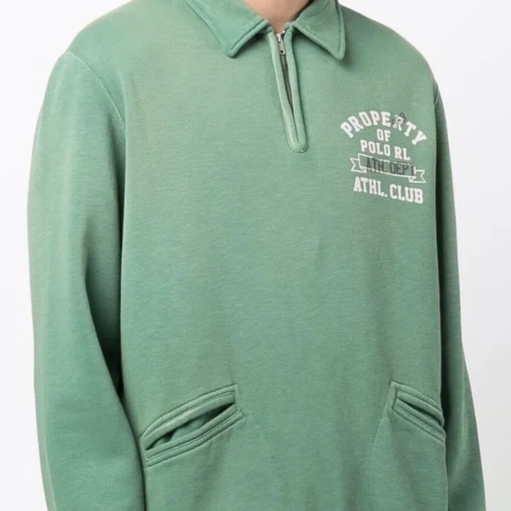 Polo Ralph Lauren Sweatshirt Green Vintage Fleece Jumper Pullover Jacket Men XXL